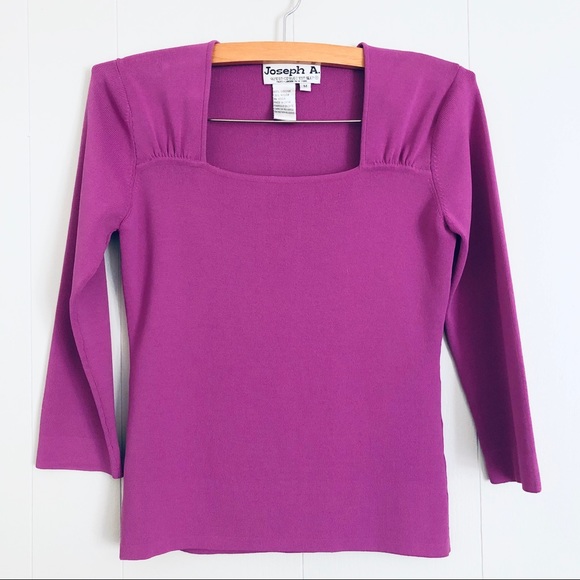 Joseph Sweaters - Joseph A. square neck purple sweater